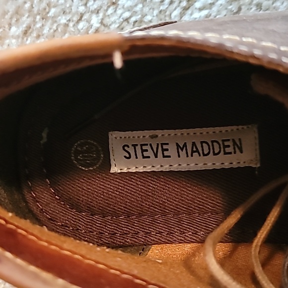 Steve Madden Harsen 561 Mens Brown Leather Lace Up Ankle Chukka Boots 10.5 - Picture 4 of 4